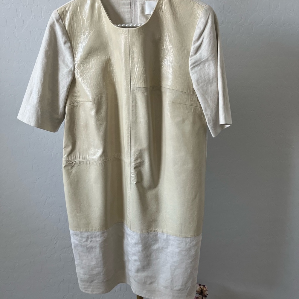H&M Cream and Tan Leather Dress